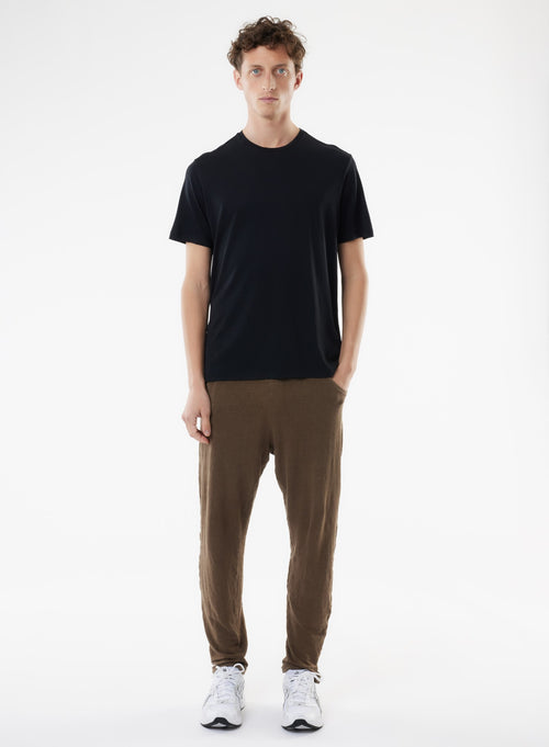 "Lyocell / Organic Cotton Short Sleeve Round Neck T-Shirt" - MAJESTIC FILATURES