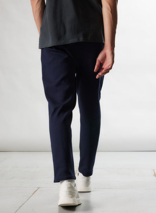 Pantalon Marine en Coton / Laine Merinos / Cachemire - MAJESTIC FILATURES