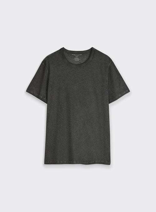 "Cotton / Cashmere Short Sleeve Round Neck T-Shirt" - MAJESTIC FILATURES