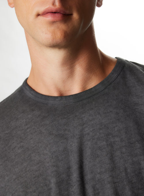 "Cotton / Cashmere Short Sleeve Round Neck T-Shirt" - MAJESTIC FILATURES