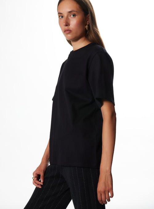 "Organic Cotton Short Sleeve Round Neck Oversized T-Shirt" - MAJESTIC FILATURES