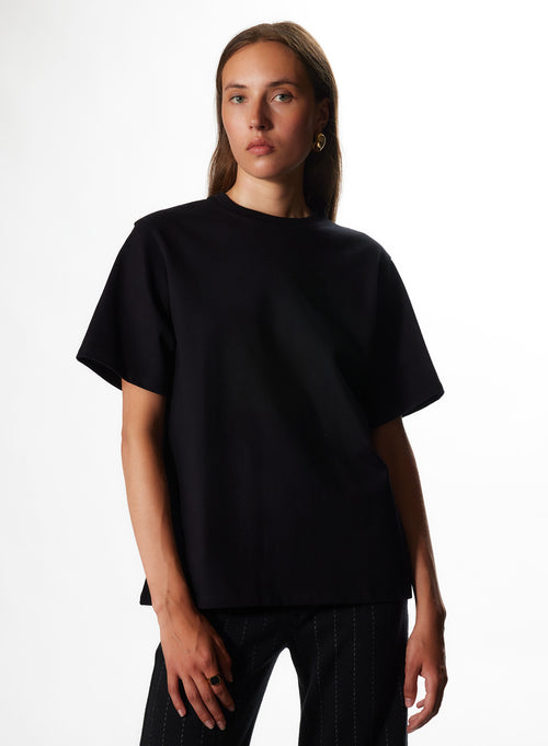 "Organic Cotton Short Sleeve Round Neck Oversized T-Shirt" - MAJESTIC FILATURES