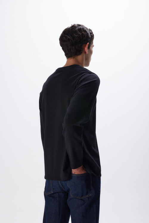 "Organic Cotton Long Sleeve Round Neck T-Shirt" - MAJESTIC FILATURES