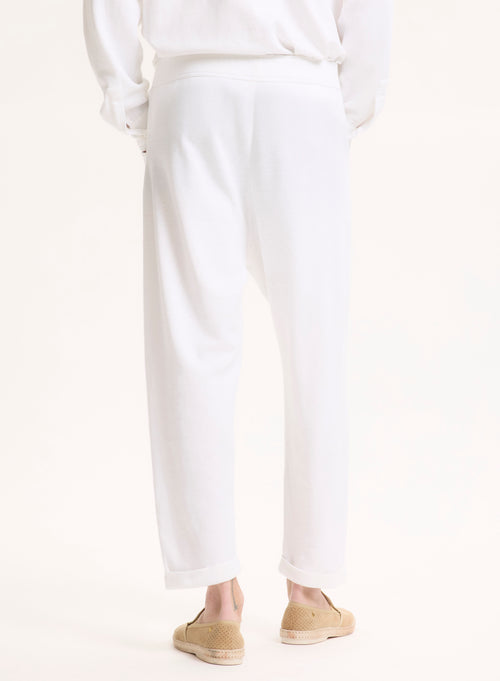 White Linen/Organic Cotton Pants - MAJESTIC FILATURES