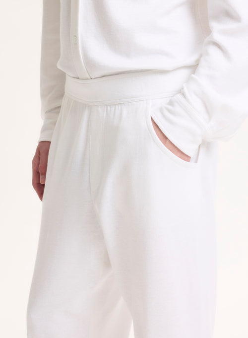 White Linen/Organic Cotton Pants - MAJESTIC FILATURES