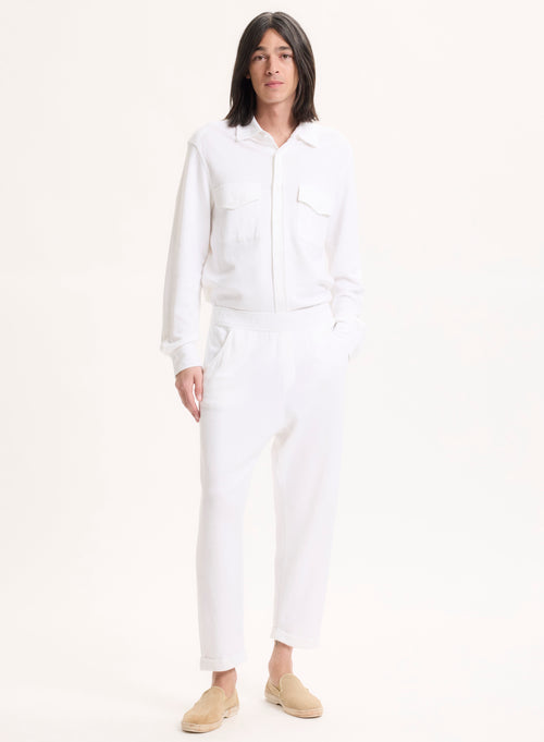 White Linen/Organic Cotton Pants - MAJESTIC FILATURES