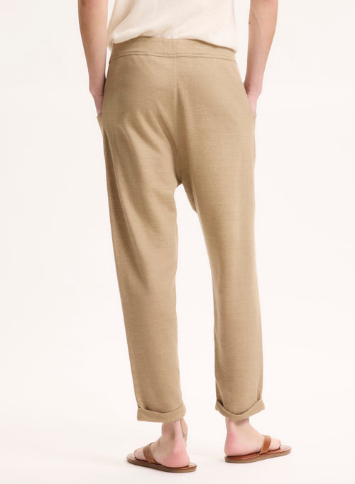 Beige Linen / Organic Cotton Pants - MAJESTIC FILATURES