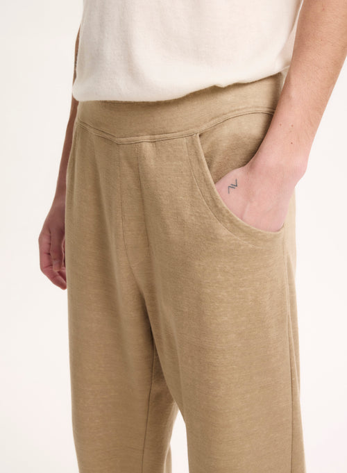 Beige Linen / Organic Cotton Pants - MAJESTIC FILATURES