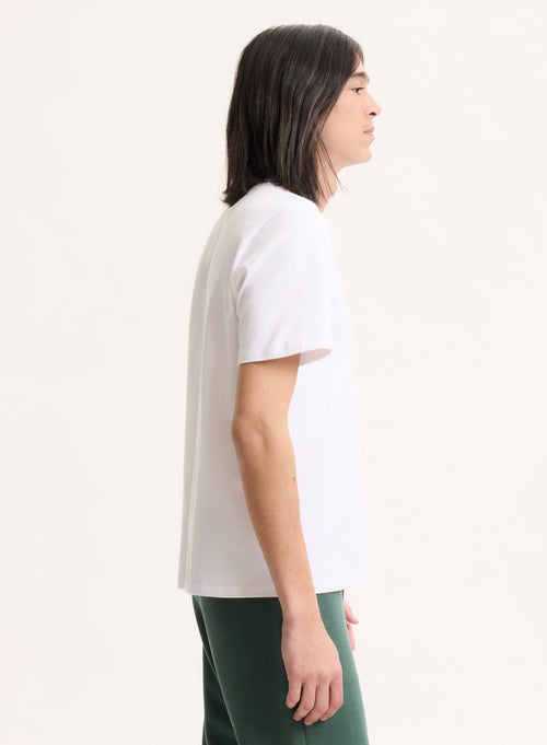 White Short Sleeve Crew Neck T-Shirt in Organic Cotton - MAJESTIC FILATURES