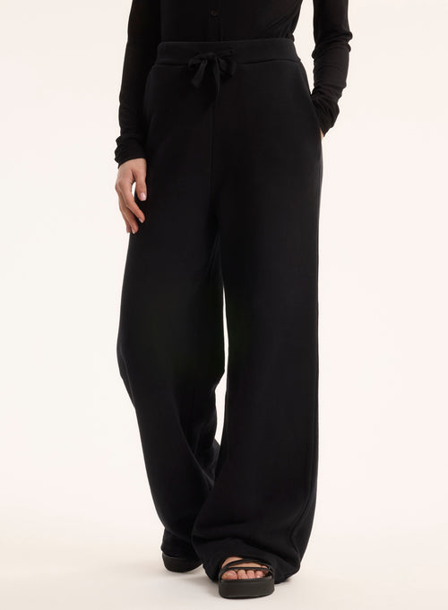 Pantalon Noir en Coton organique - MAJESTIC FILATURES