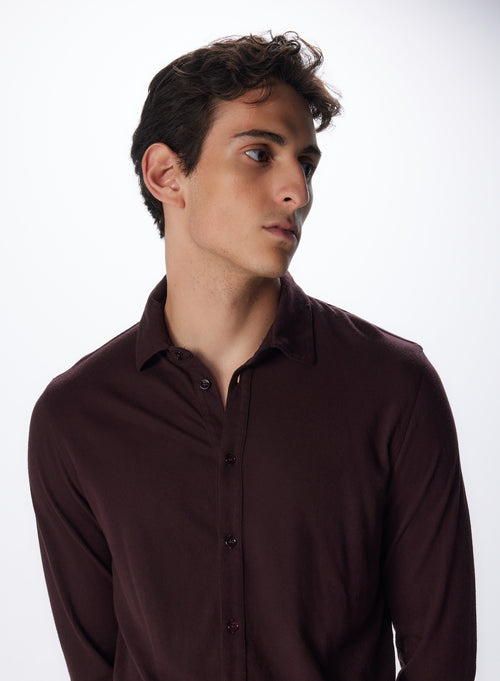 "Cotton / Cashmere Long sleeves Shirt" - MAJESTIC FILATURES