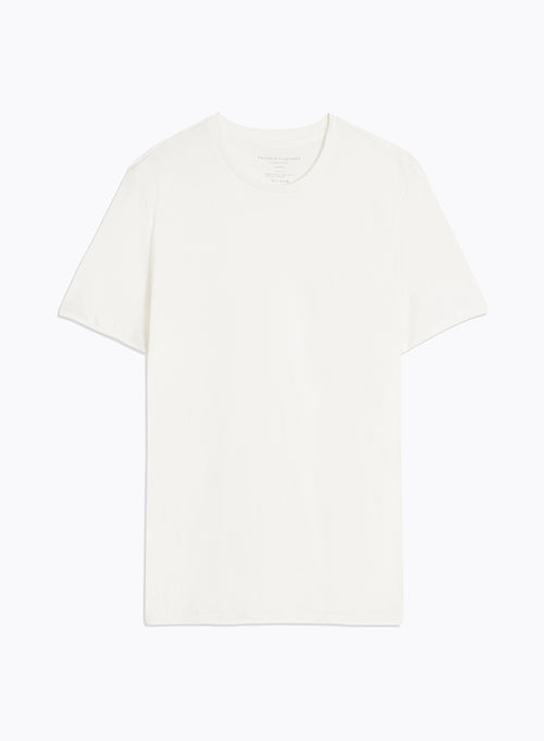 Tee shirt Blanc Col Rond Manches Courtes - MAJESTIC FILATURES