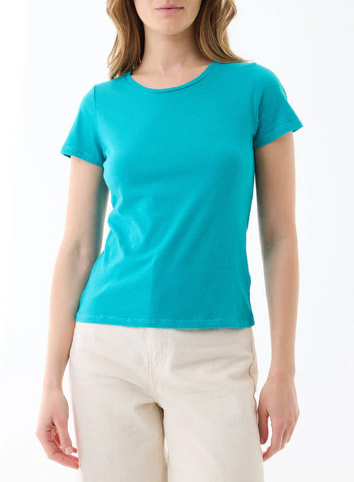 Tee shirt Turquoise Manches Courtes Col Rond - MAJESTIC FILATURES