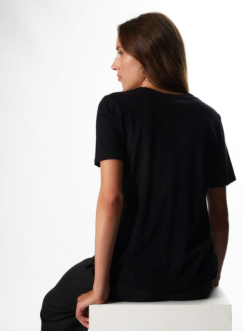 "Polly short-sleeved round neck T-shirt in Silk Touch Cotton" - MAJESTIC FILATURES