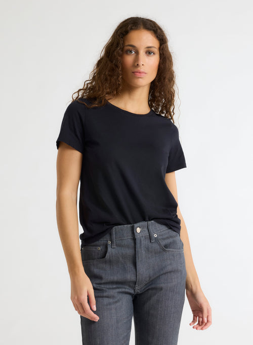 Polly short-sleeved round neck T-shirt in Silk Touch Cotton - MAJESTIC FILATURES