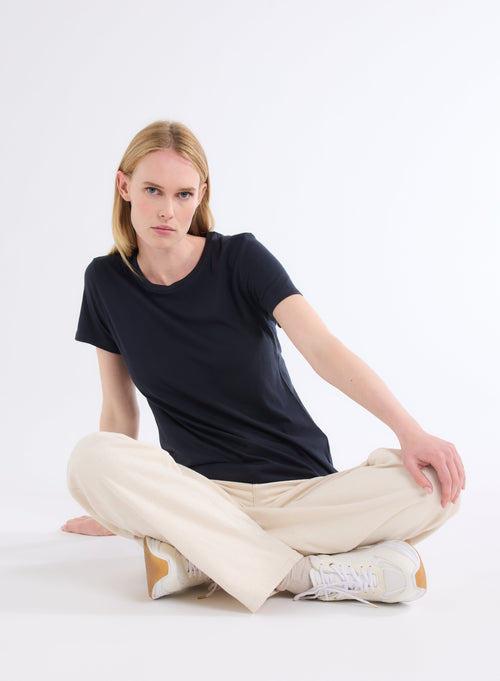 "Polly round neck Silk Touch T-shirt" - MAJESTIC FILATURES