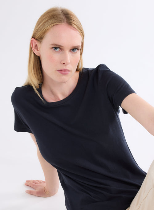 "Polly round neck Silk Touch T-shirt" - MAJESTIC FILATURES