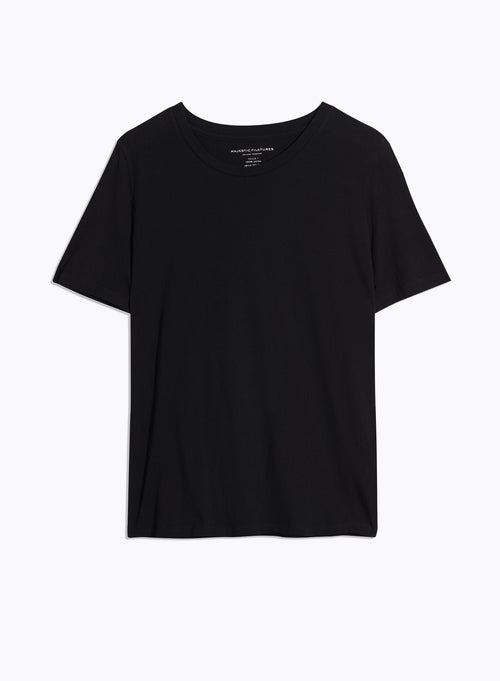 "Polly short-sleeved round neck T-shirt in Silk Touch Cotton" - MAJESTIC FILATURES