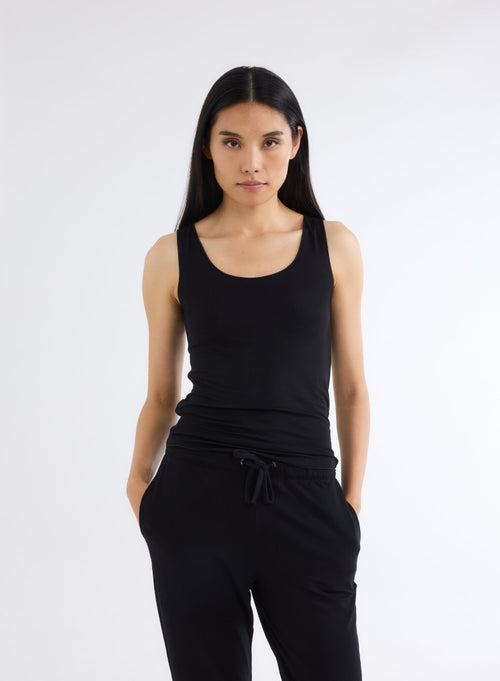 "Abby Viscose / Elastane U-Neck Tank Top with bourdon stitch" - MAJESTIC FILATURES