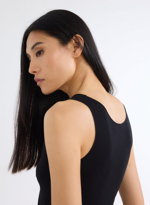 "Abby Viscose / Elastane U-Neck Tank Top with bourdon stitch" - MAJESTIC FILATURES