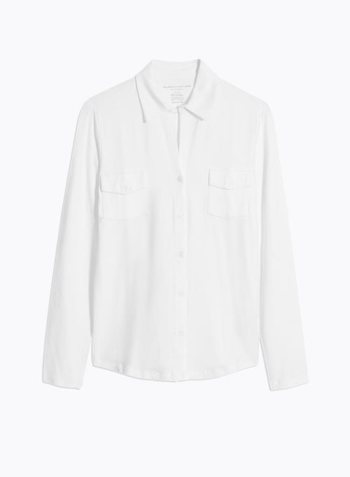 "Anna 2 pocket shirt in Vicose / Elastane" - MAJESTIC FILATURES