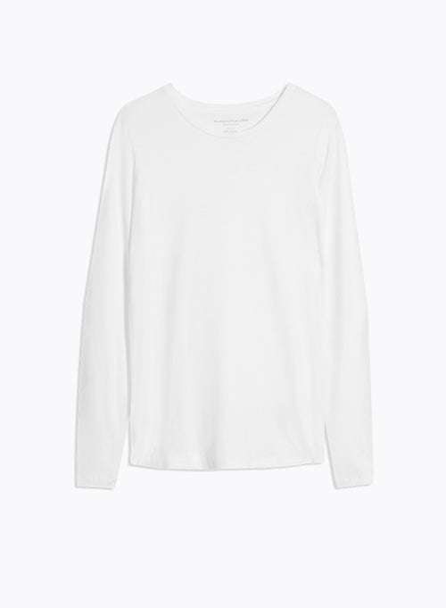 T-shirt Blanc Ally Col Rond en Viscose / Élasthanne - MAJESTIC FILATURES