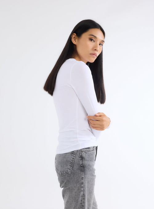 "Ally Vicose / Elastane Round Neck T-shirt" - MAJESTIC FILATURES